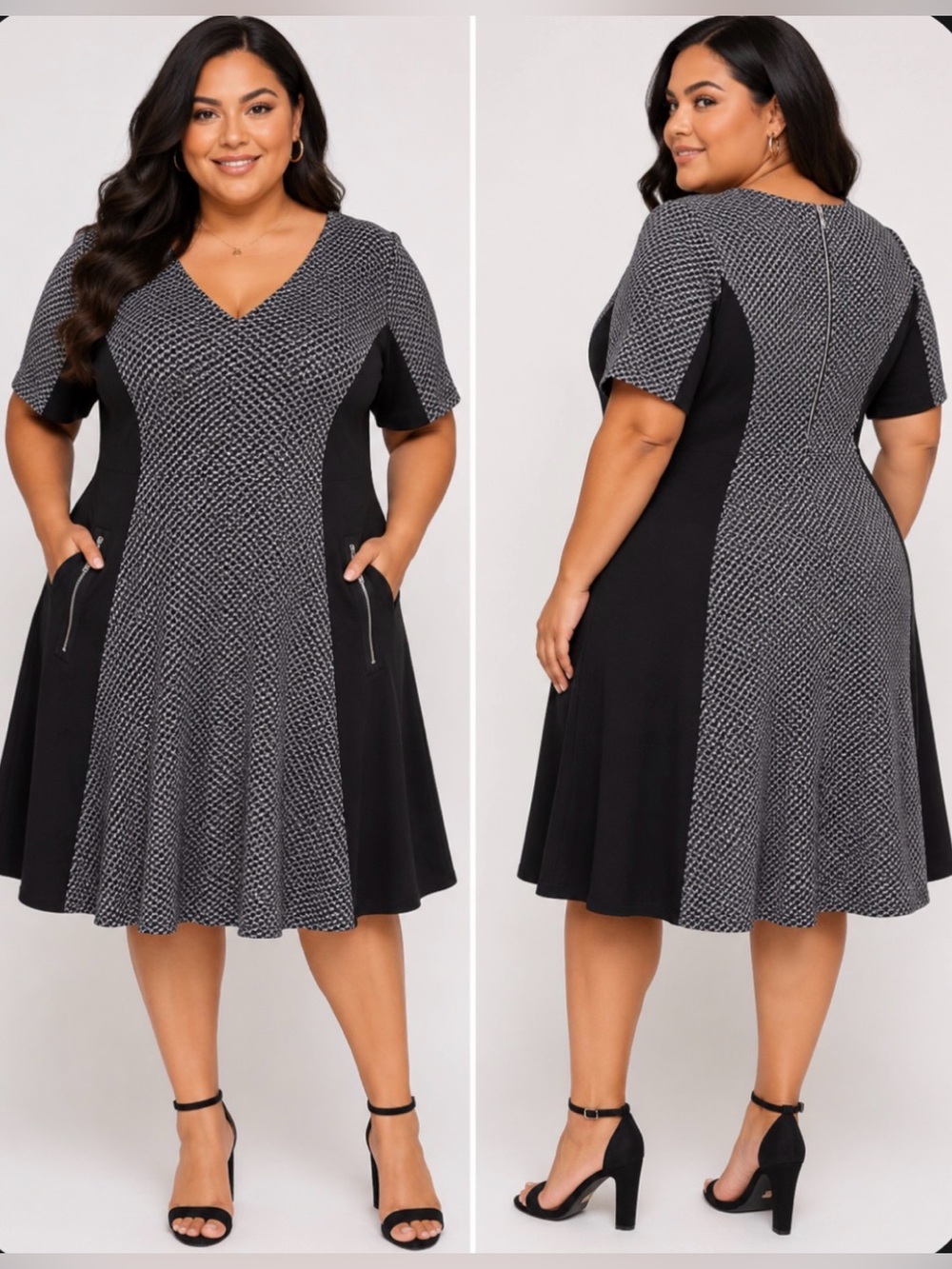 🧣Chic Monochrome Long Sleeve Dress